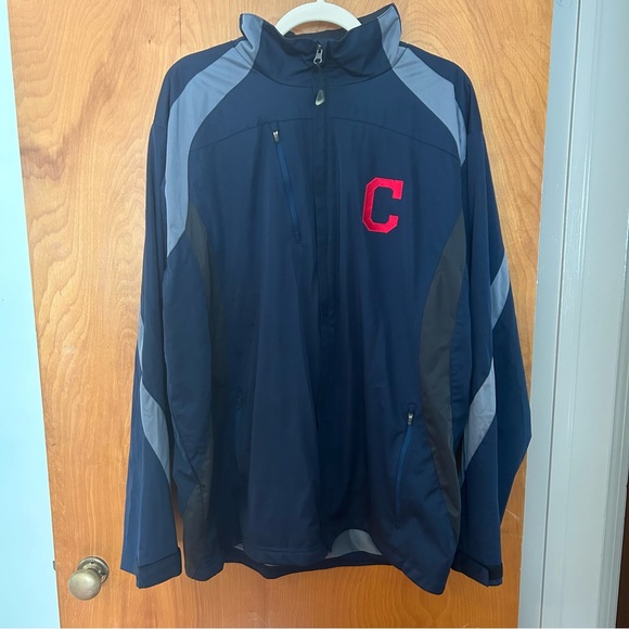 Antigua Cleveland Indians zip baseball windbreaker jacket - Picture 1 of 10